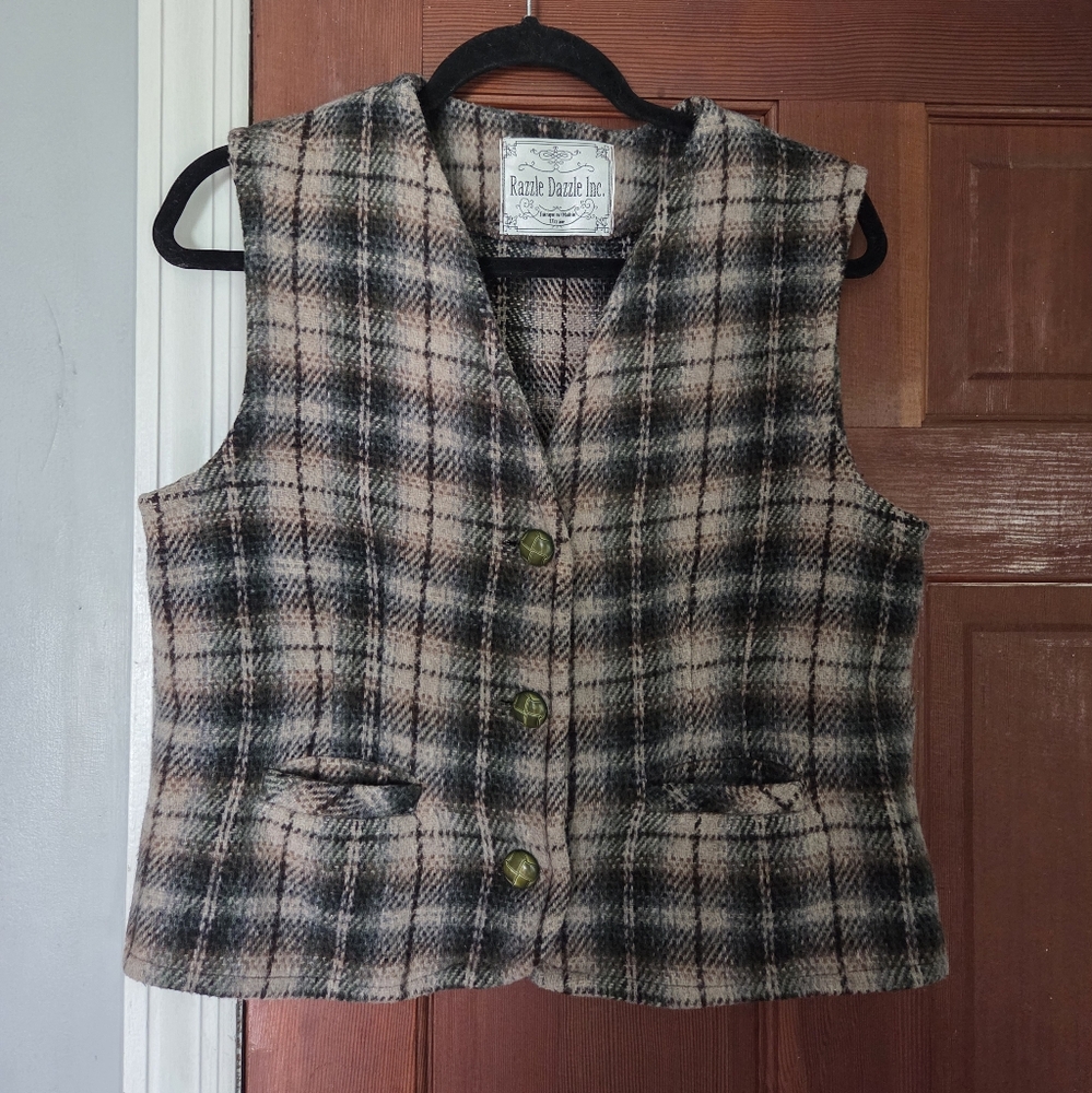 🇺🇦 Vintage Women's Plaid Vest